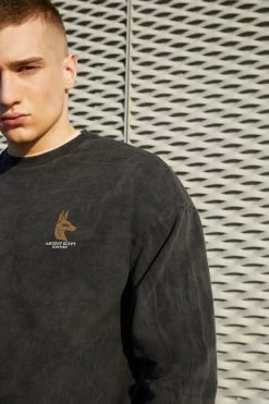 Kaotiko CREW WASHED PHARAOH UNISEX - Sweatshirt - Black 13 Kaotiko CREW WASHED PHARAOH UNISEX - Sweatshirt - Black -Kaotikoire Magasin 032748f3d51444ad9f5fa11448fd38f2