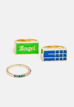 Fire & Glory - Damen LAENA 5 PACK - Ring - Gold-coloured/multi -Kaotikoire Magasin 0f4e75ee81904ea784ed149a080b793d