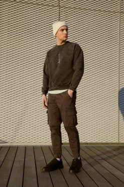 Kaotiko CREW WASHED PALM VIBES UNISEX - Sweatshirt - Black