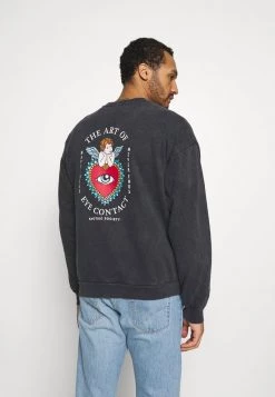 Kaotiko UNISEX CREW TIE DYE EYES TALK - Sweatshirt - Black