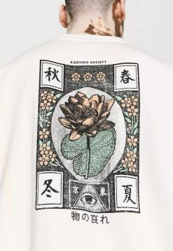 Kaotiko CREW LOTUS FLOWER - Sweatshirt - Ivory - Herren -Kaotikoire Magasin 1b0859f8aaea4b9ebee7172a3a79047c