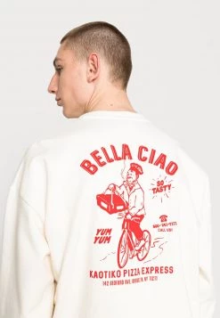 Kaotiko CREW BELLA CIAO UNISEX - Sweatshirt - Ivory -Kaotikoire Magasin 23c209ee214143e7a7c492fb570289fd