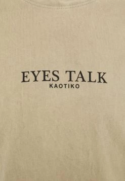 Kaotiko EYES TALK UNISEX - T-Shirt Print - Stone -Kaotikoire Magasin 56bc1e0e85484386a5bae6b02a7c9255