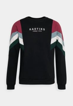 Kaotiko - Herren CREW SEATTLE - Sweatshirt - Black/burgundy -Kaotikoire Magasin 574c3c55f4db4b99b2950f2d60273472