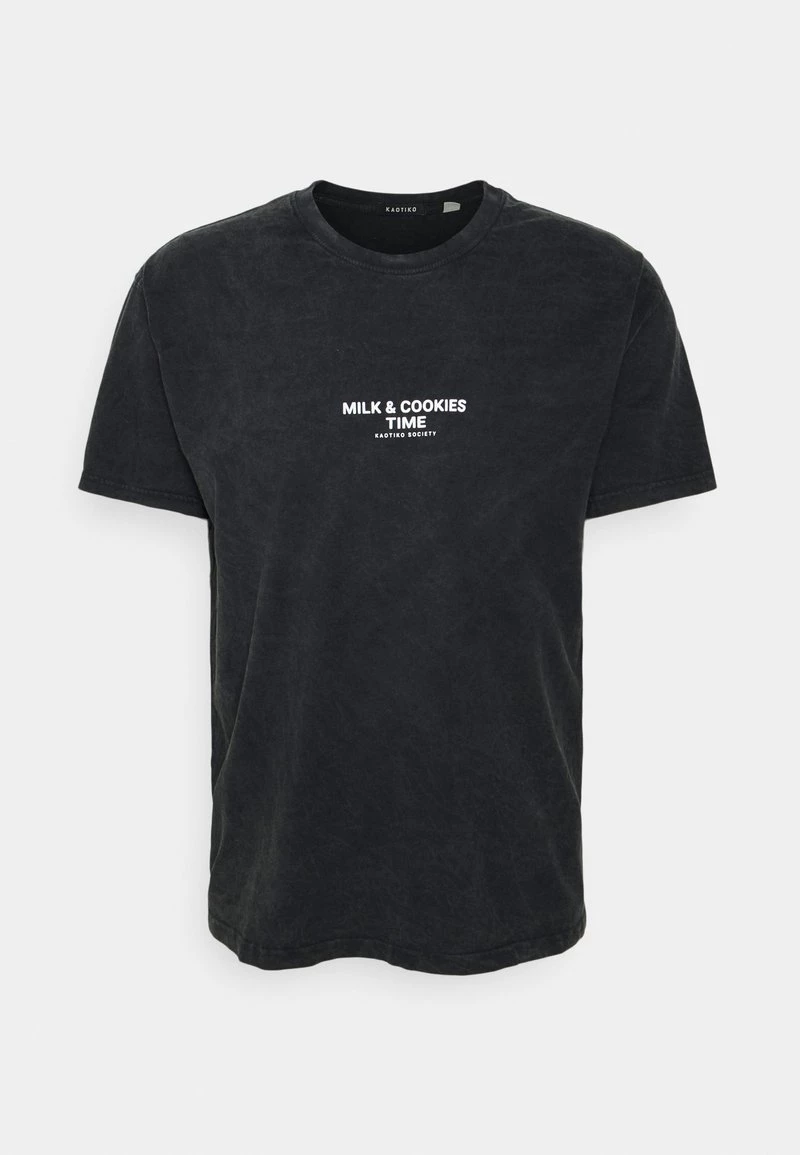 Kaotiko WASHED MILK AND COOKIES - T-Shirt Print - Black - Unisex 3 Kaotiko WASHED MILK AND COOKIES - T-Shirt Print - Black - Unisex