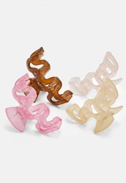 Fire & Glory - Damen FGGITTA HAIRSHARK 4 PACK - Haar-Styling-Accessoires - Misty Rose/hot Pink/warm Sand/cognac -Kaotikoire Magasin 5aa05493513449fcb9e58717fa05746c