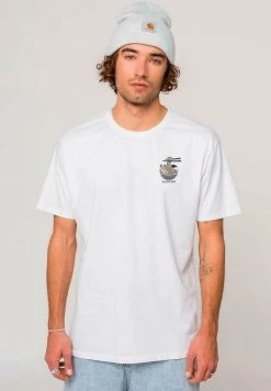 Kaotiko WASHED DARUMA TEMPLE - T-Shirt Print - Blanco - Herren