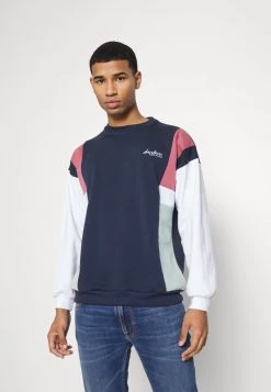 Kaotiko CREW PORTLAND - Sweatshirt - Navy/burgundy - Herren -Kaotikoire Magasin 5d0108178cf948138c2a721168051f2a