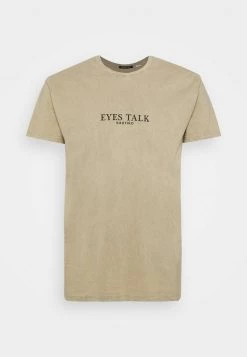 Kaotiko EYES TALK UNISEX - T-Shirt Print - Stone -Kaotikoire Magasin 6ba59c2cb421494287f7f48719f78f3c