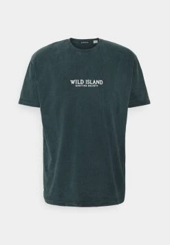 Kaotiko - Unisex TIE DYE WILD ISLAND - T-Shirt Print - Petrol