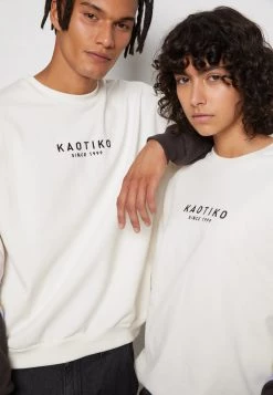 Kaotiko - Unisex CREW WALKER - Sweatshirt - Ivory/grey/pink -Kaotikoire Magasin 741c979cada54fd6bc3b39f0385a9a2d