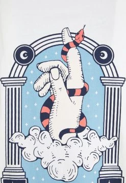 Kaotiko - Unisex WASHED HAND SNAKE - T-Shirt Print - White -Kaotikoire Magasin 7809230e187544549c83c2d4e4f1f57c