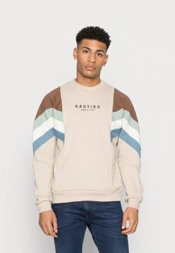 Kaotiko CREW SEATTLE UNISEX - Sweatshirt - Beige/brown/fresh Green