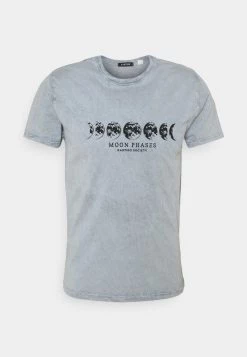 Kaotiko - Herren WASHED MOON PHASES - T-Shirt Print - Acero