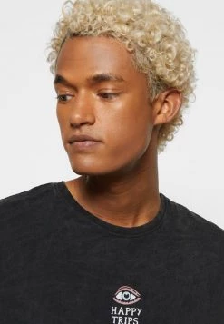 Kaotiko WASHED HAPPY TRIPS UNISEX - Top - Black -Kaotikoire Magasin 81097e61f2eb4d1ab54d4dd6094d0209