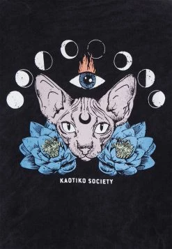 Kaotiko - Unisex CREW WASHED MOON - Sweatshirt - Black -Kaotikoire Magasin 87eeab78478a445c8e1a156d3c50f60f