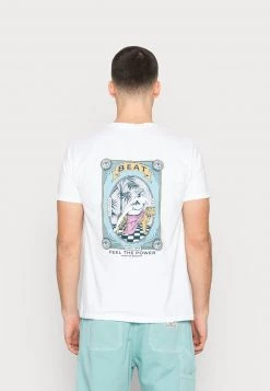 Kaotiko WASHED FEEL THE POWER - T-Shirt Print - White - Unisex