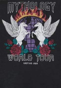 Kaotiko PEGASUS WASHED UNISEX - T-Shirt Print - Black Acid Wash -Kaotikoire Magasin 9812cbd679a14423b6130b4462ad11c4