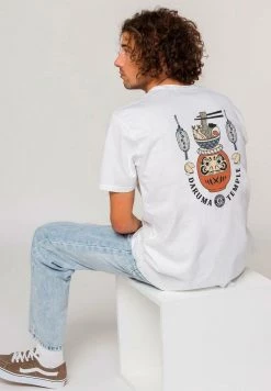 Kaotiko WASHED DARUMA TEMPLE - T-Shirt Print - Blanco - Herren -Kaotikoire Magasin a23e73667bbc4ad982184ffaaeaf8aad