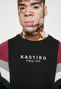 Kaotiko - Herren CREW SEATTLE - Sweatshirt - Black/burgundy -Kaotikoire Magasin a6683de6676e490180208af912b997d5