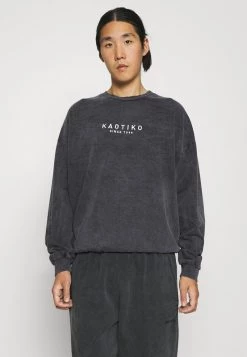 Kaotiko CREW WASHED ALAN - Sweatshirt - Black - Herren