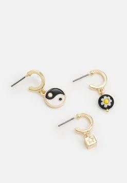 Fire & Glory - Damen LINETTE EARRINGS 3 PACK - Ohrringe - Gold-coloured/multi -Kaotikoire Magasin ae4b9e59d2174555a4ca70c1d76ee589