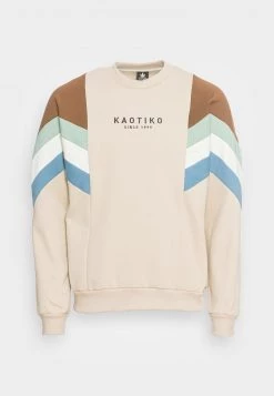 Kaotiko CREW SEATTLE UNISEX - Sweatshirt - Beige/brown/fresh Green -Kaotikoire Magasin b4e431ad501f457cad9d6a4847f36fc3