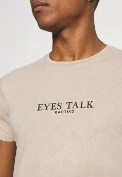 Kaotiko EYES TALK UNISEX - T-Shirt Print - Stone -Kaotikoire Magasin b6d9069826794eda85b00e9e75820ed1