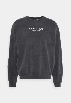 Kaotiko CREW WASHED ALAN - Sweatshirt - Black - Herren -Kaotikoire Magasin bd9895e48cc54615a015bad976c860ec
