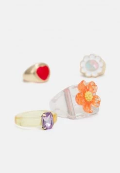 Fire & Glory - Damen FLOWAR 4 PACK - Ring - Gold-coloured/multi -Kaotikoire Magasin c6e1bae5be6f494788bf612cb031592c