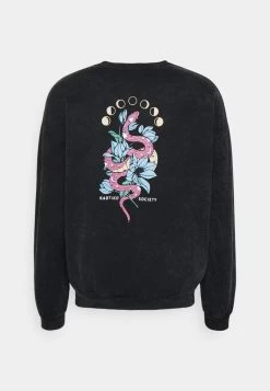 Kaotiko CREW WASHED COSMIC SNAKE UNISEX - Sweatjacke - Black -Kaotikoire Magasin ce2992cb40ff45d79d73979b8e23f819