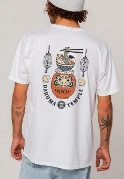 Kaotiko WASHED DARUMA TEMPLE - T-Shirt Print - Blanco - Herren -Kaotikoire Magasin d1181136651646a09da8fd9d7fe95d45