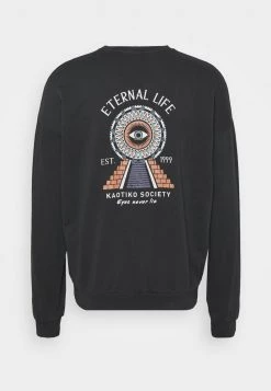 Kaotiko - Herren CREW PYRAMID - Sweatshirt - Black Wash -Kaotikoire Magasin d925c5180ac24249adf42d9f396769cc