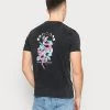 Kaotiko - Unisex WASHED COSMIC SNAKE - T-Shirt Print - Black