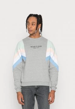Kaotiko CREW SEATTLE - Sweatshirt - Grey/ Soft Green - Herren
