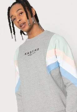 Kaotiko CREW SEATTLE - Sweatshirt - Grey/ Soft Green - Herren -Kaotikoire Magasin e69fa7b3e4c7460080e1fcecbef4a271
