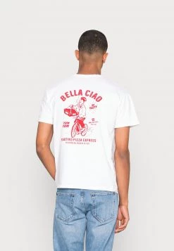 Kaotiko WASHED BELLA CIAO - T-Shirt Print - White - Unisex