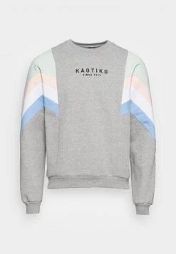 Kaotiko CREW SEATTLE - Sweatshirt - Grey/ Soft Green - Herren -Kaotikoire Magasin eecdf67364774253ab5528fa9b09efba